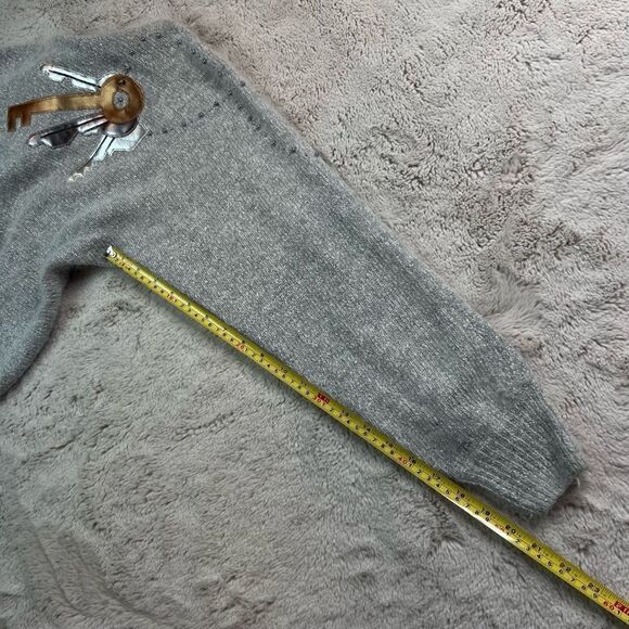 IB Diffusion Vintage Sweater Size L Silk Angora Rabbit Hair Lambswool Jewel Keys - Picture 7 of 8